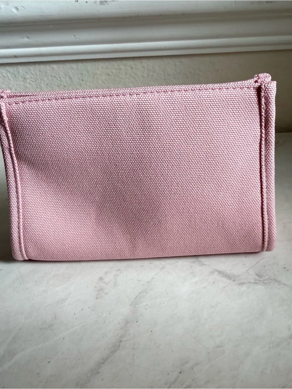 Dior Pink Canvas Cosmetic Pouch with CD Logo